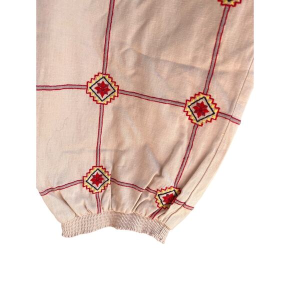 Anthropologie Seen Worn Kept Lattice Embroidered Jogger Liam Cream Size Large - Picture 4 of 6